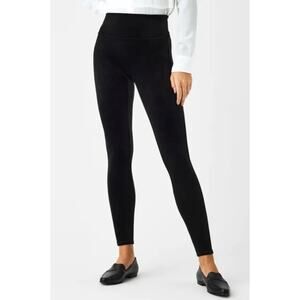 NWT Spanx high rise black velvet leggings size large